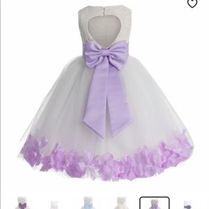 Girls Dress, lace bodice w/open back, tulle skirt